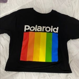 Thrifted Rainbow Polaroid Cropped Graphic Tee